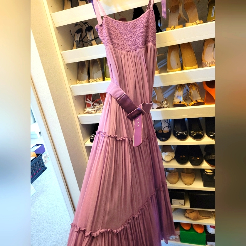 Bebe Lilac Beach Maxi dress with belt size S